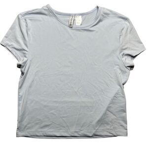 Divided Short Sleeve Athletic Shirt Light Blue Size Medium